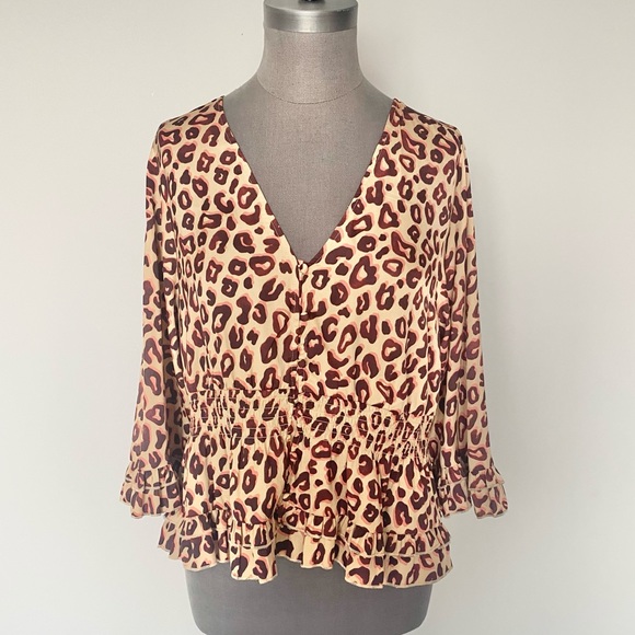 Scotch & Soda Ruffle V-neck Blouse Combo K Large - Picture 2 of 12